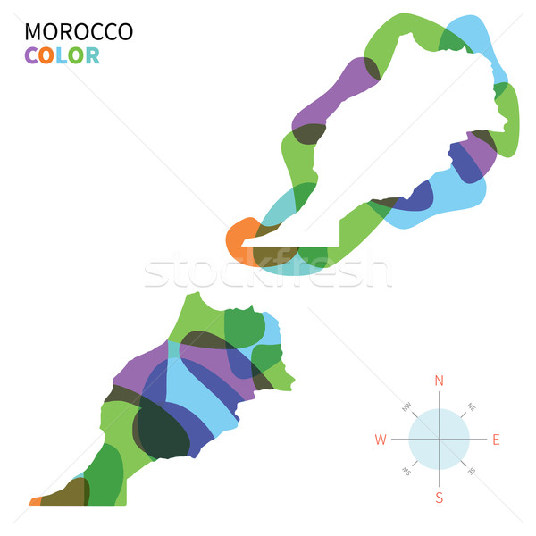 Abstract vector color map of Morocco with transparent paint effect. Stock photo © tkacchuk