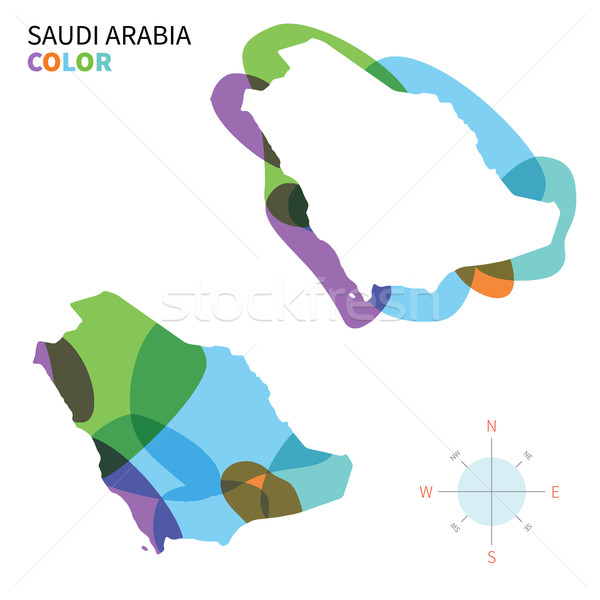 Abstract vector culoare hartă Arabia Saudita transparent Imagine de stoc © tkacchuk