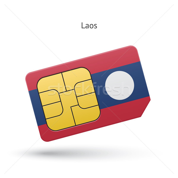 Laos teléfono móvil tarjeta bandera negocios diseno Foto stock © tkacchuk