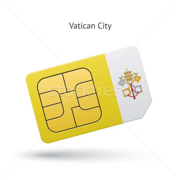 Vatican City mobile phone sim card with flag. Stock photo © tkacchuk
