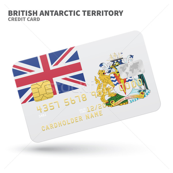 Credit card with British Antarctic Territory flag background for bank, presentations and business. I Stock photo © tkacchuk