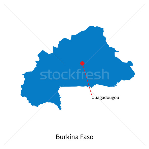 Detailed vector map of Burkina Faso and capital city Ouagadougou Stock photo © tkacchuk