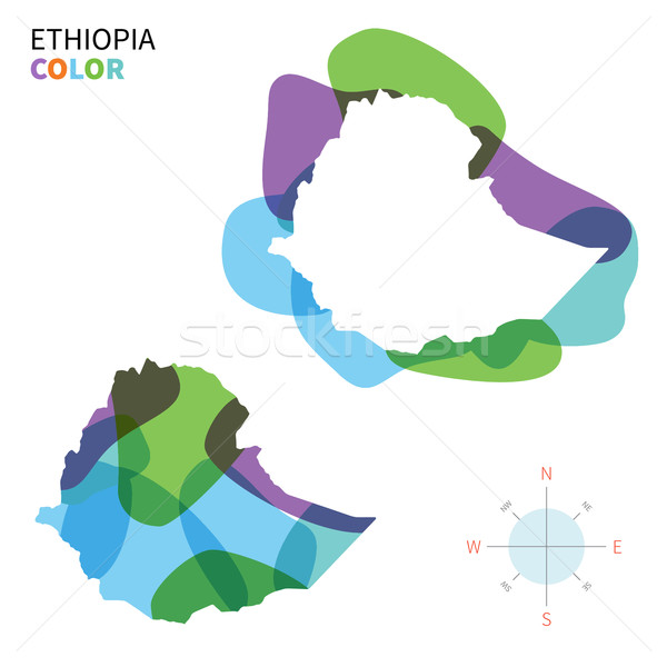 Сток-фото: аннотация · вектора · цвета · карта · Эфиопия · прозрачный