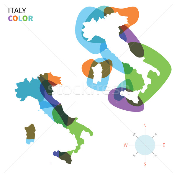 Abstract vector color map of Italy with transparent paint effect. Stock photo © tkacchuk