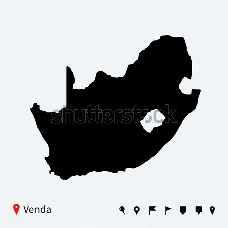 High detailed vector map of Venda with navigation pins. Stock photo © tkacchuk