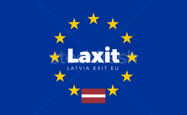 Flag of Latvia on European Union. Laxit - Latvia Exit EU Europea Stock photo © tkacchuk
