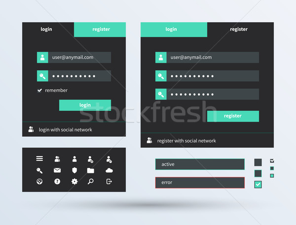 Ui set proiect tendinta frumos componente Imagine de stoc © tkacchuk