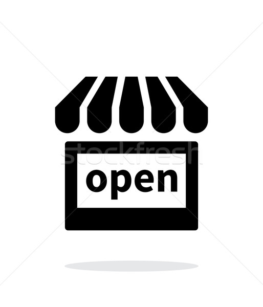 Shop open icon on white background. Stock photo © tkacchuk