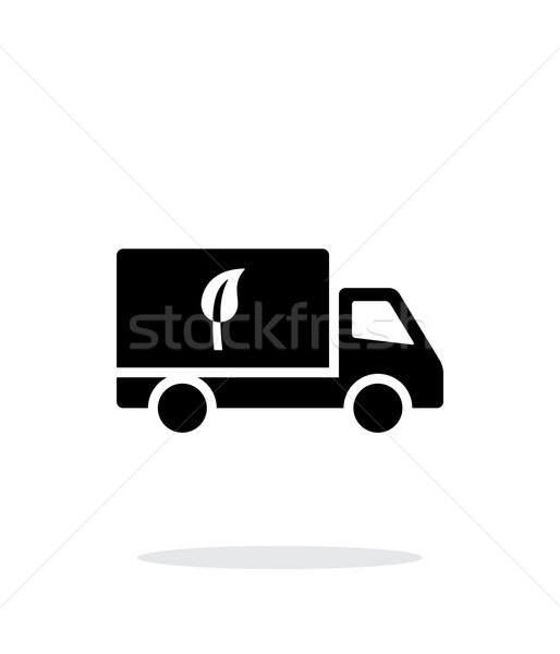 Truck with eco simple icon on white background. Stock photo © tkacchuk