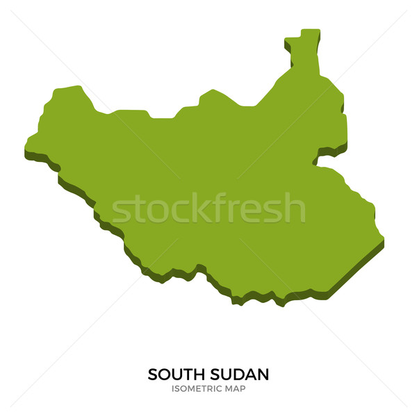 Isometrica mappa meridionale Sudan dettagliato isolato Foto d'archivio © tkacchuk