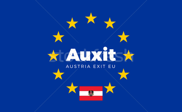 Flag of Austria on European Union. Auxit - Austria Exit EU Europ Stock photo © tkacchuk