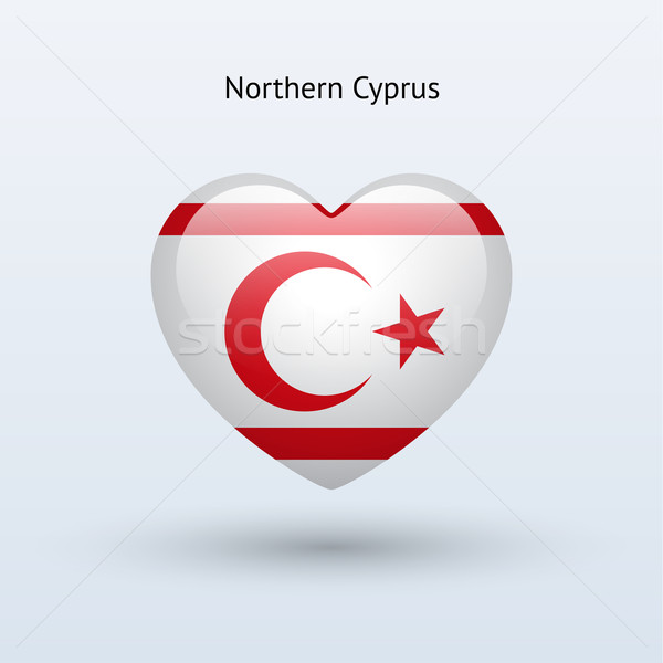 Liebe nördlich Zypern Symbol Herz Flagge Stock foto © tkacchuk