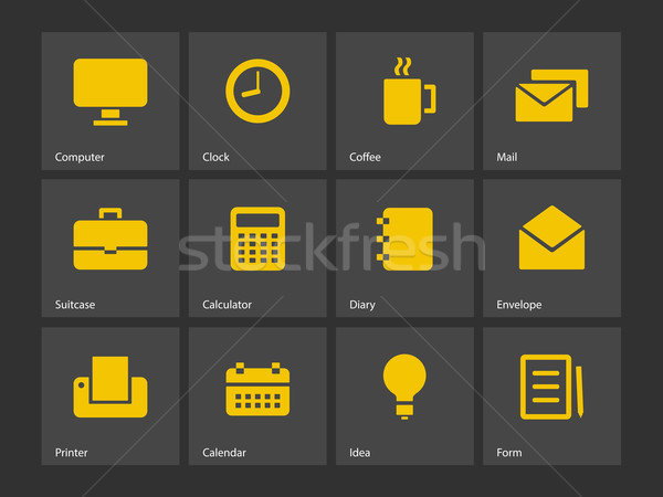 Stockfoto: Business · iconen · geld · klok · ontwerp · kalender
