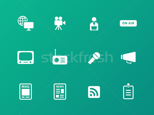 Media icons on green background. Stock photo © tkacchuk