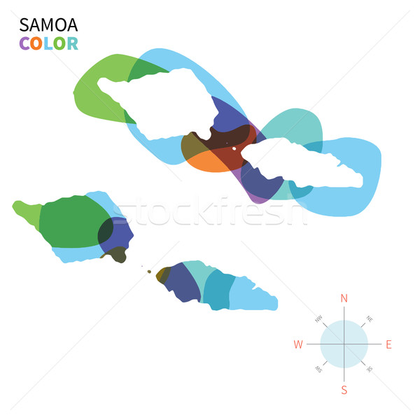 Abstract vector kleur kaart Samoa transparant Stockfoto © tkacchuk