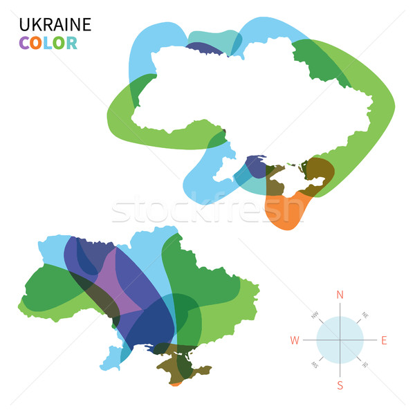 Abstract vector color map of Ukraine with transparent paint effect. Stock photo © tkacchuk