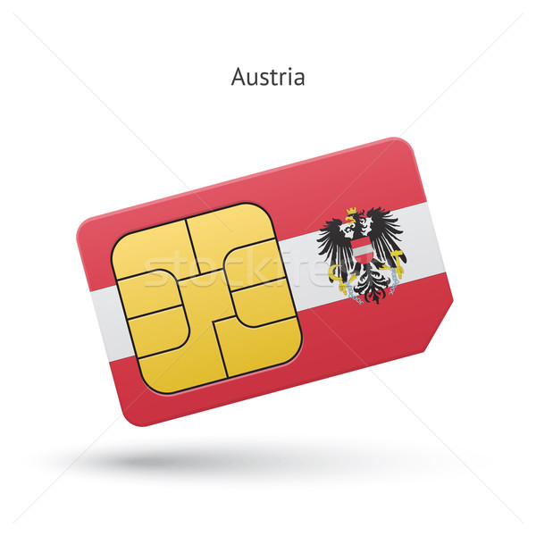 Austria mobile phone sim card with flag. Stock photo © tkacchuk