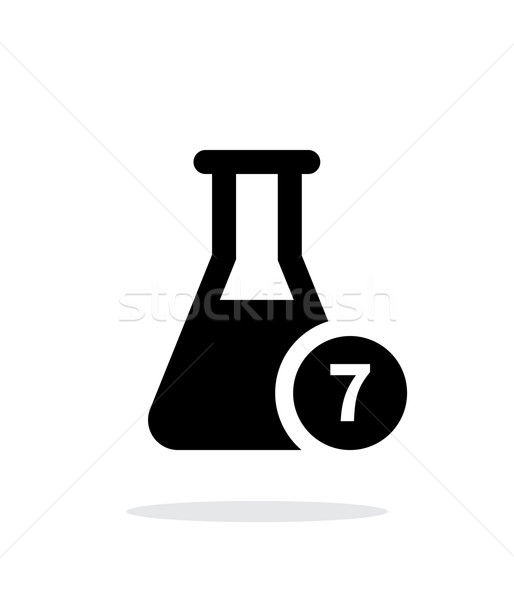 Flask with number simple icon on white background. Stock photo © tkacchuk