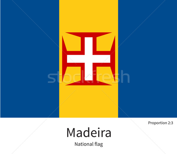 National flag of Madeira with correct proportions, element, colors Stock photo © tkacchuk