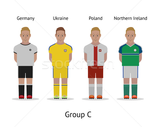 Players kit. Football championship in France 2016. Group C - Germany, Ukraine, Poland, Northern Irel Stock photo © tkacchuk