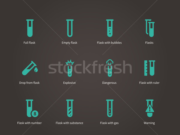 Test tube and flack icons set. Stock photo © tkacchuk