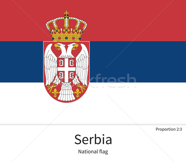 National flag of Serbia with correct proportions, element, colors Stock photo © tkacchuk