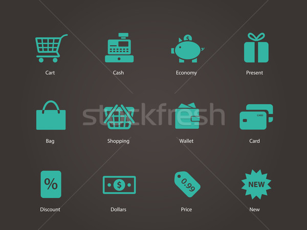 Zakupy ikona finansów worek dar karty Zdjęcia stock © tkacchuk