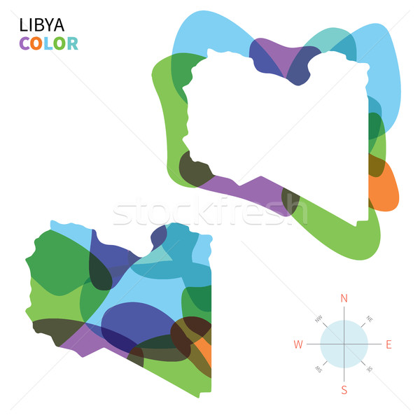 Abstract vettore colore mappa Libia trasparente Foto d'archivio © tkacchuk