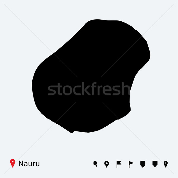 Mare detaliat vector hartă Nauru navigare Imagine de stoc © tkacchuk