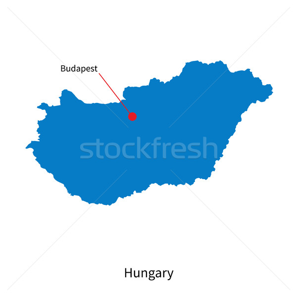Stock photo: Detailed vector map of Hungary and capital city Budapest