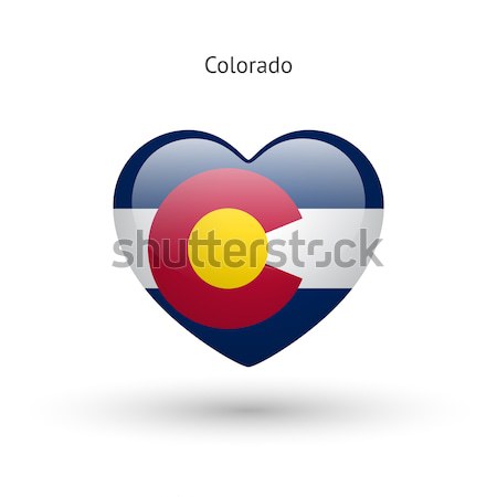 Miłości Colorado symbol serca banderą ikona Zdjęcia stock © tkacchuk