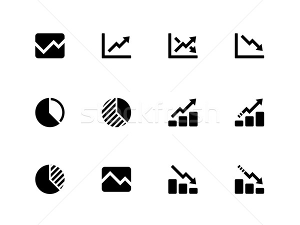 Line chart and Diagram icons on white background. Stock photo © tkacchuk