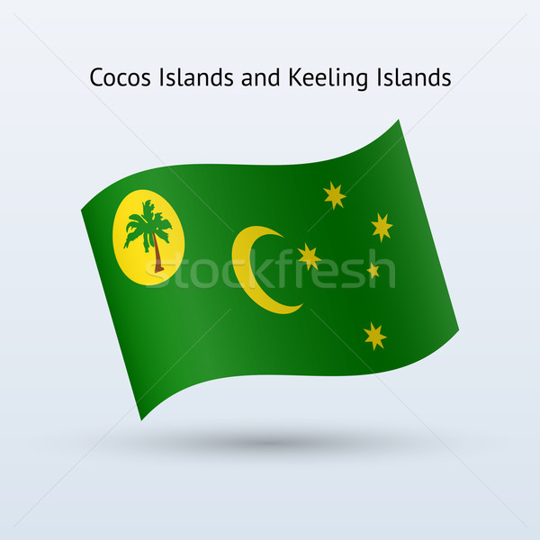 Cocos and Keeling Islands flag waving form. Stock photo © tkacchuk