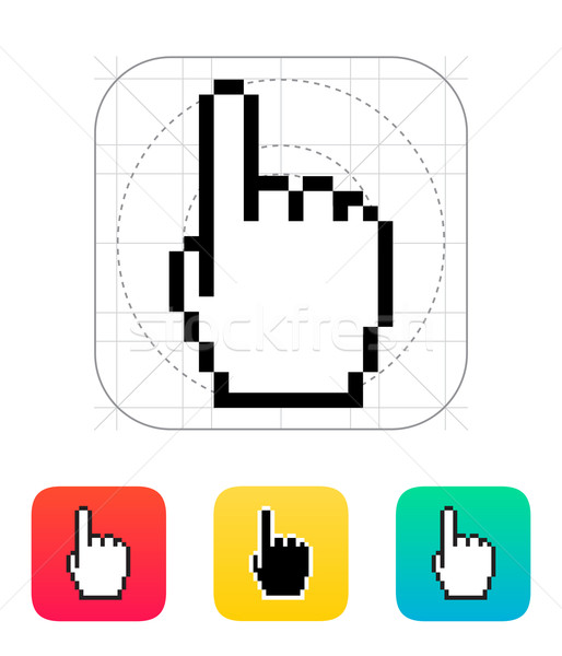 Сток-фото: один · пальца · Пиксели · стороны · курсор · икона