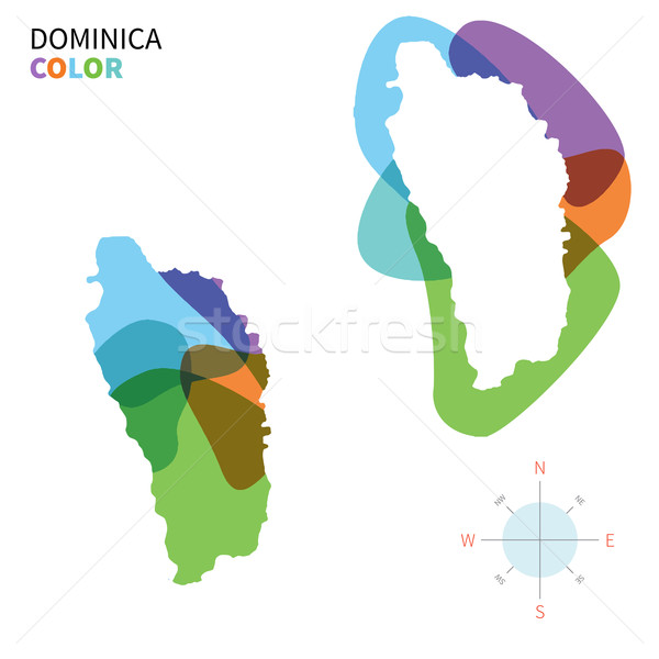 Abstrato vetor cor mapa Dominica transparente Foto stock © tkacchuk