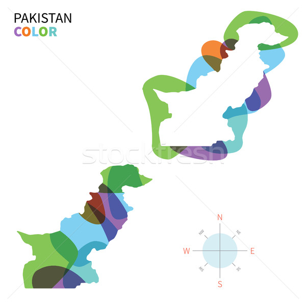 Résumé vecteur couleur carte Pakistan transparent [[stock_photo]] © tkacchuk