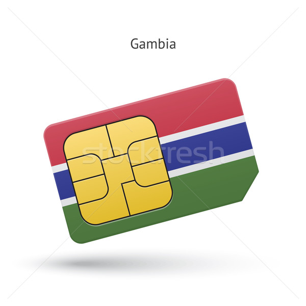 Gambia mobiltelefon kártya zászló üzlet terv Stock fotó © tkacchuk