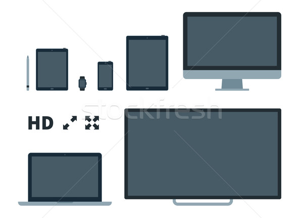 Screens flat vector illustration Stock photo © tkacchuk
