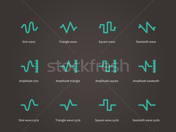 Voice. sound and music compression types icons set. Stock photo © tkacchuk