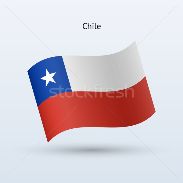 Foto stock: Chile · bandeira · forma · cinza · assinar