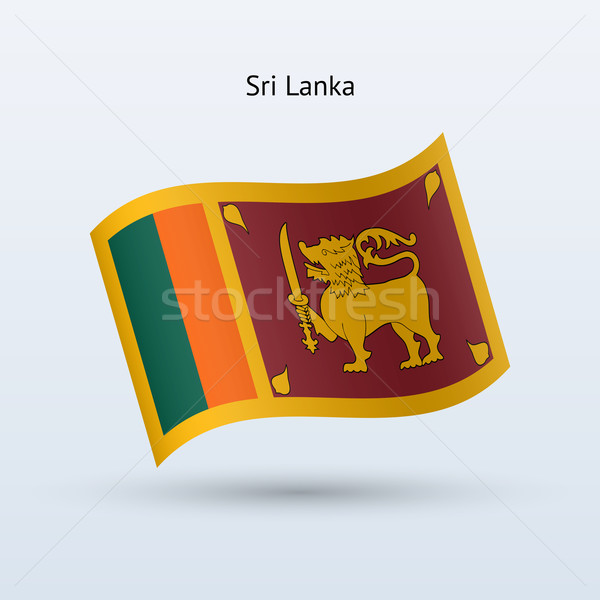 Sri Lanka flag waving form. Vector illustration. Stock photo © tkacchuk