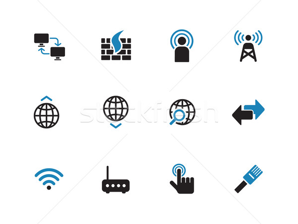 Networking duotone icons on white background. Stock photo © tkacchuk