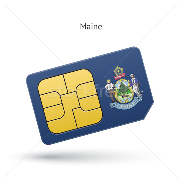 State of Maine phone sim card with flag. Stock photo © tkacchuk