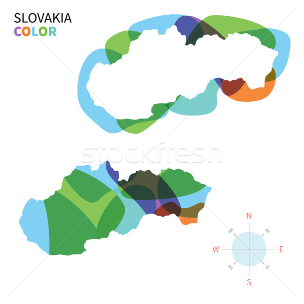 Abstract vector color map of Slovakia with transparent paint effect. Stock photo © tkacchuk