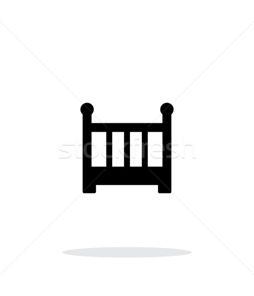 Crib simple icon on white background. Stock photo © tkacchuk