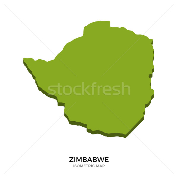 Stock photo: Isometric map of Zimbabwe detailed vector illustration