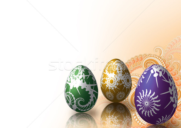 Easter eggs on fractal background Stock photo © TLFurrer