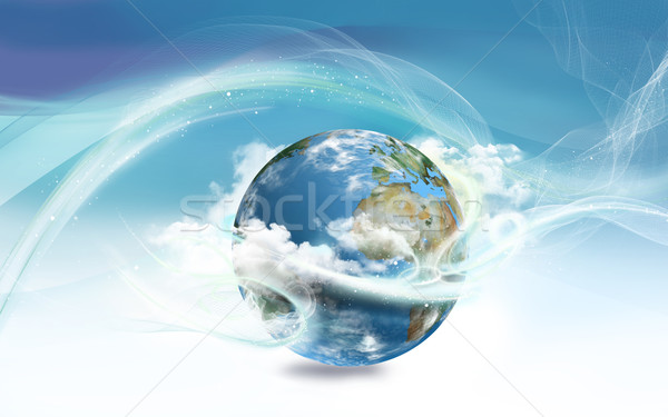 Recht aantrekkelijkheid energie aarde wolken rook Stockfoto © TLFurrer