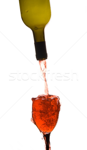 Vin rouge Splash verre de vin bouteille alcool [[stock_photo]] © tlorna