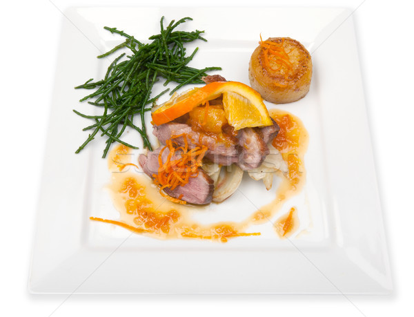 Canard orange sauce traditionnel français plat [[stock_photo]] © tlorna